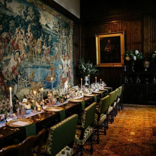 inside dining room for wedding