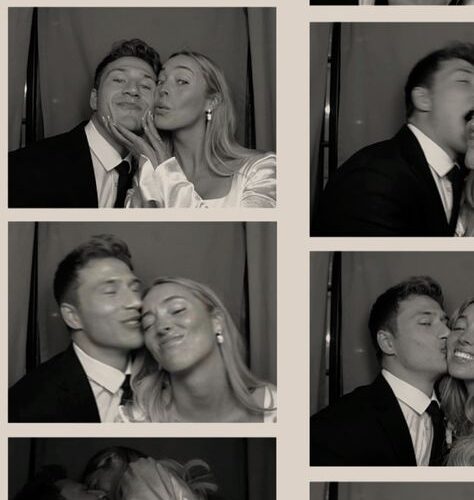 polaroid picture of newly married couple