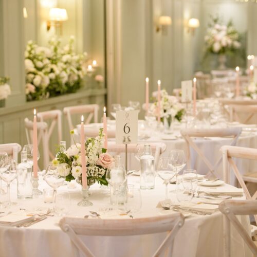 table setting in a indoor wedding event space