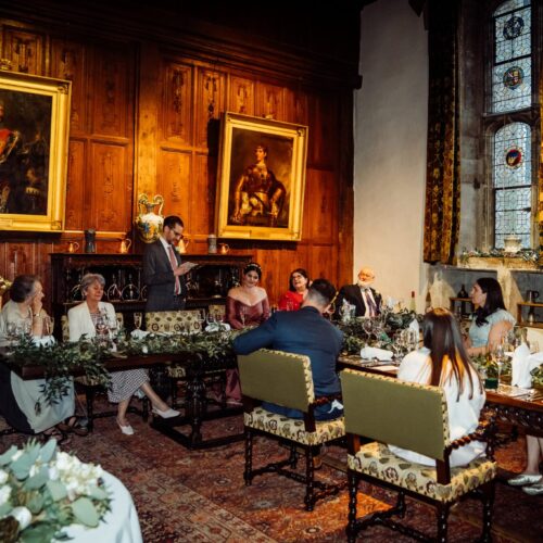 Indoor wedding dining space