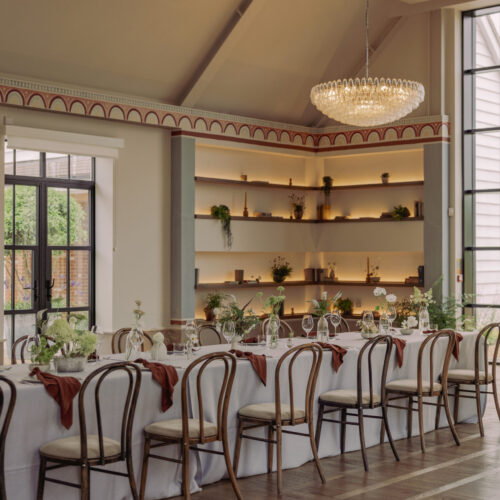 Indoor wedding dining space