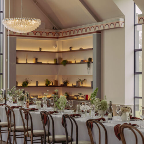 Indoor wedding dining space