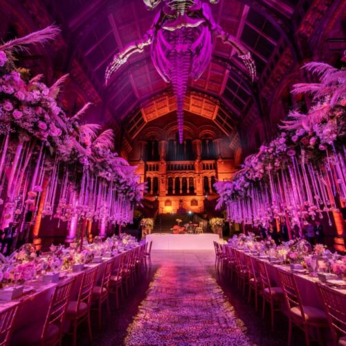 Unique indoor wedding dining space