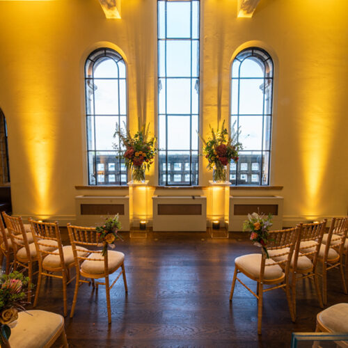 intimate indoor wedding ceremony space